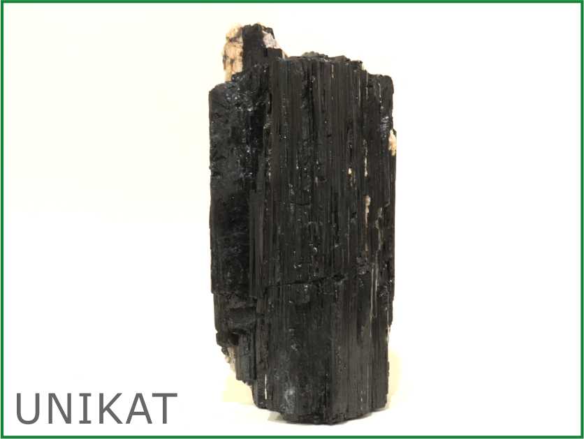 Schwarzer Turmalin - Naturkristall mit Muskovit und Glimmer
